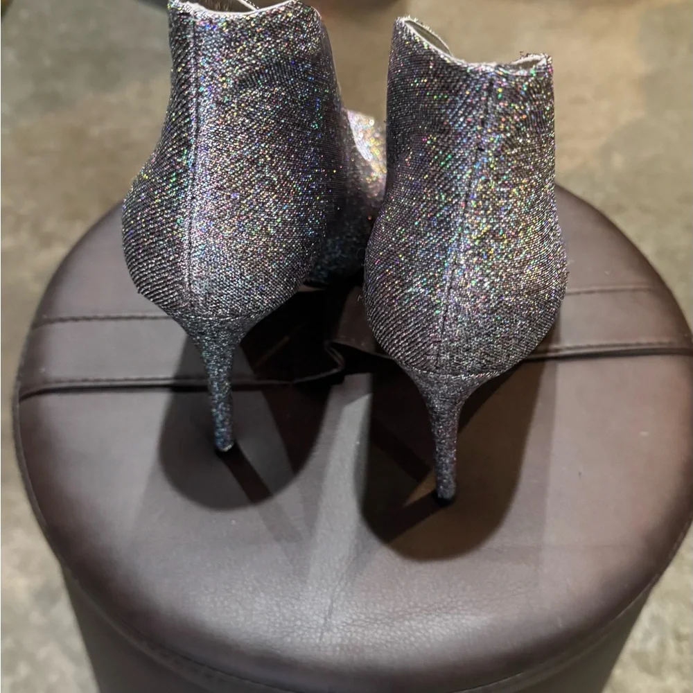 Gianvito Rossi Glittering Silver Peep Toe Heels - New without Box - Picture 5 of 7
